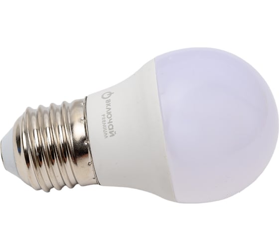 Светодиодная лампа Включай 6W E27 шарик 4000K 220V LED PREMIUM G45-6W-E27-W 1003895