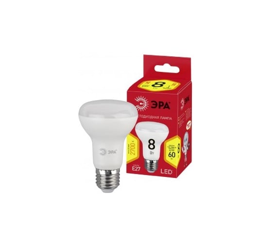 Лампочка светодиодная ЭРА RED LINE ECO LED R638W827E27 Е27 / Е27 8 Вт рефлектор теплый белый свет Б0019082 1