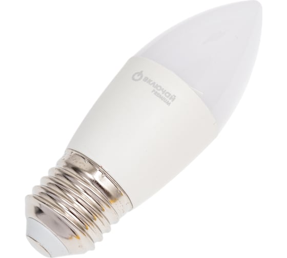 Светодиодная лампа Включай 10W E27 свеча 6500K 220V LED PREMIUM C37-10W-E27-WW 1003889