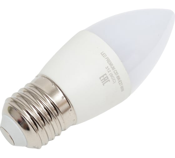 Светодиодная лампа Включай 8W E27 свеча 6500K 220V LED PREMIUM C37-8W-E27-WW 1003883