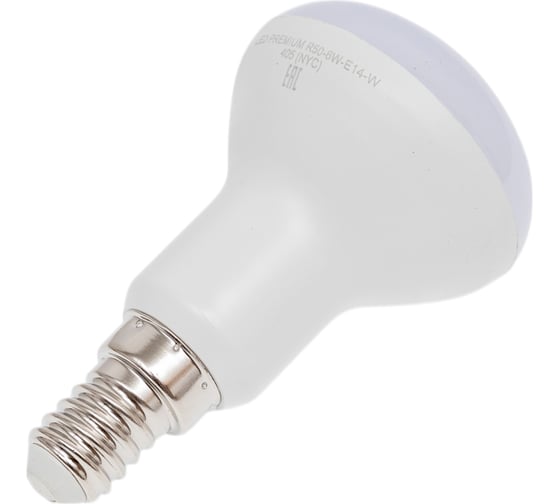 Светодиодная лампа Включай 6W E14 R50 4000K 220V пластик+алюминий LED PREMIUM R50-6W-E14-W 1007823