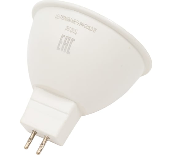 Светодиодная лампа Включай 5W GU5.3 MR16 4000K 220V пластик LED PREMIUM MR16-5W-GU5.3-W 1007813