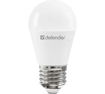 Светодиодная лампочка DEFENDER P45-12W-840-E27 шар, нейтральный белый, 1 шт. 95233