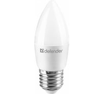 Светодиодная лампочка DEFENDER C37-10W-865-E27 свеча, холодный дневной, 1 шт. 95123