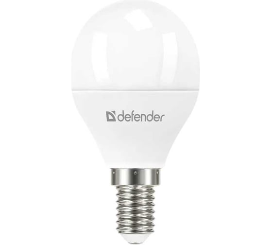 Светодиодная лампочка DEFENDER P45-10W-840-E14 шар, нейтральный белый, 1 шт. 95215 1