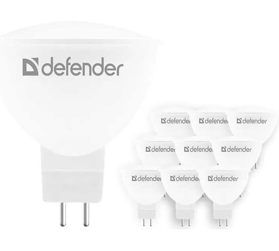 Светодиодная лампочка DEFENDER MR16-10W-865-GU5.3 софит, холодный дневной, 1 шт. 95317