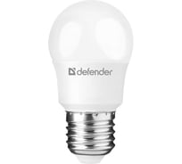Светодиодная лампочка DEFENDER P45-10W-865-E27 шар, холодный дневной, 1 шт. 95223