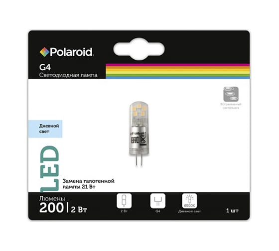 Светодиодная лампа Polaroid 12V G 2W 6500K G4 200lm PL-G412V26