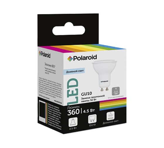 Светодиодная лампа Polaroid 220V GU10 4,5W 6500K GU10 360lm PL-GU1046