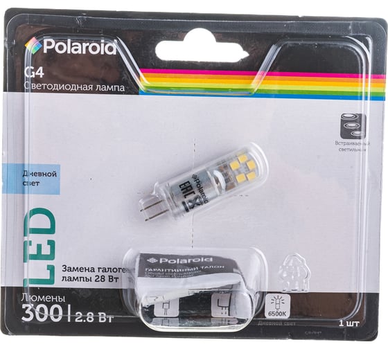 Светодиодная лампа Polaroid 12V G 2,8W 6500K G4 300lm PL-G412V36