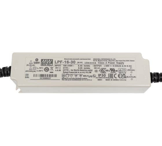 LED-драйвер Mean Well LPF-16-30 AC-DC 16Вт Т02021495