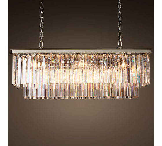 Люстра IMPERIUMLOFT RH 1920S ODEON CLEAR GLASS FRINGE nickel 75652-22 1