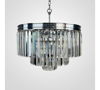 Люстра IMPERIUMLOFT RH 1920S ODEON CLEAR GLASS FRINGE 3-TIER CHANDELIER chrome 228791-22