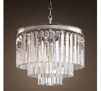 Люстра IMPERIUMLOFT RH 1920S ODEON CLEAR GLASS FRINGE 3-TIER CHANDELIER nickel 36 см 191624-22