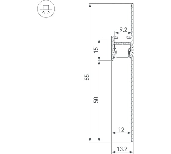Профиль Arlight ARH-PLINTUS-50-FANTOM-3000 BLACK 3 м 052699