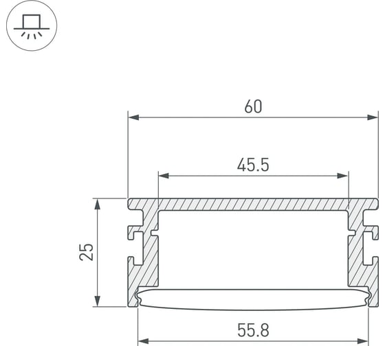 Профиль Arlight FLOOR60-H26-3000 ANOD 3 м 046413