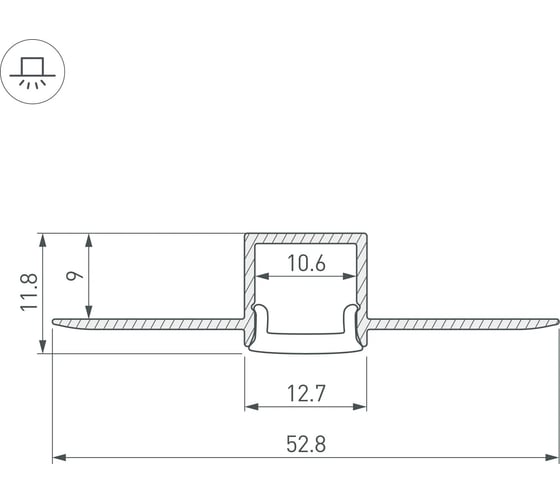 Профиль Arlight FANTOM-BENT-W12-TOP-2000 ANOD 2 м 040327(1)
