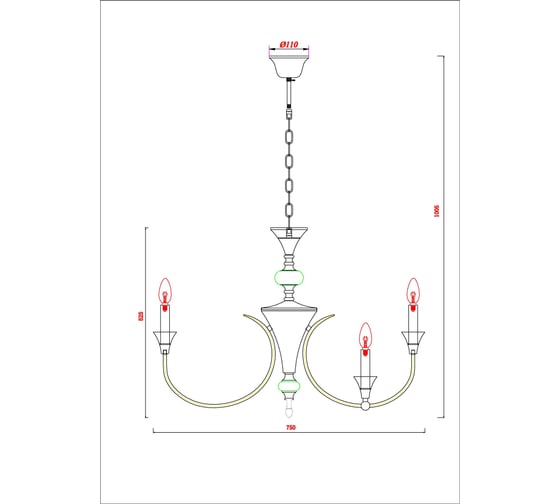 Подвесная люстра ARTE LAMP COLLINETTA A4094LM-12PB