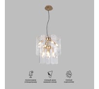 Подвесная люстра Eurosvet Claire 60170/8 со стеклянными плафонами, золото a069011