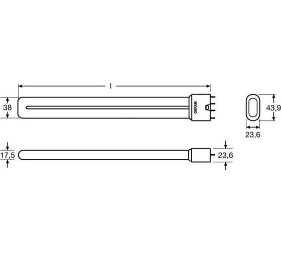 Компактная люминесцентная лампа OSRAM DULUX D 24Вт 3000К 2G11 L 24W/830 10x1 RU 4099854124105