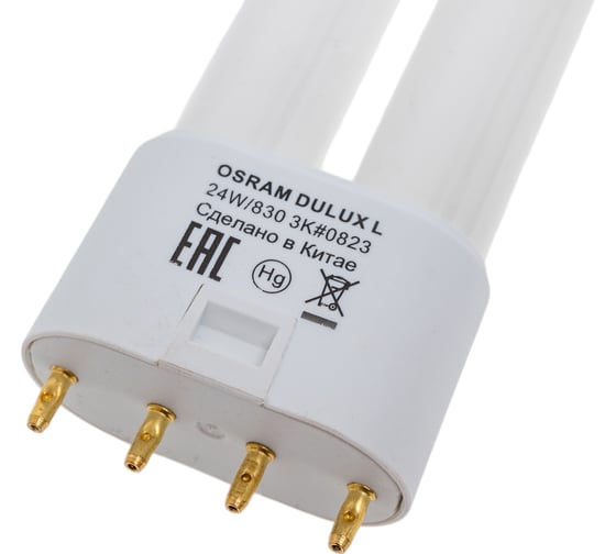 Компактная люминесцентная лампа OSRAM DULUX D 24Вт 3000К 2G11 L 24W/830 10x1 RU 4099854124105