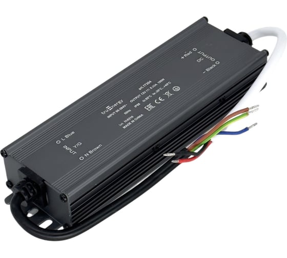 Блок питания для светодиодной ленты truEnergy 12V, 100W, IP68, алюминий, 190x55x30мм 17304