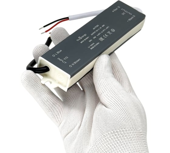 Блок питания для светодиодной ленты truEnergy 12V, 60W, IP68, алюминий, 170x40x22мм 17303