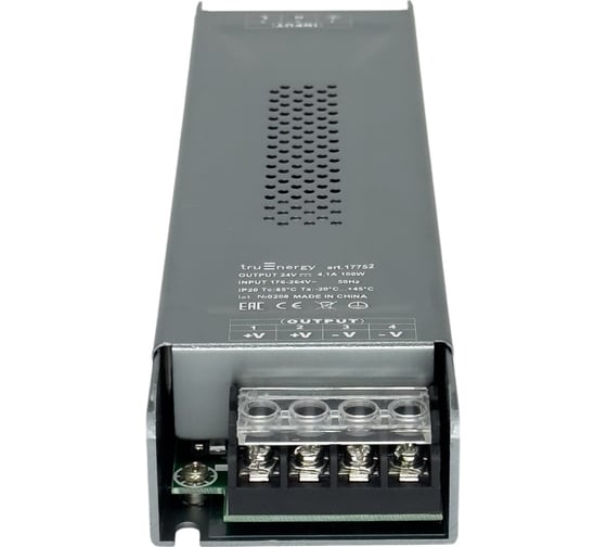 Блок питания для светодиодной ленты truEnergy Premium 24V, 100W, IP20, алюминий, 166x55x29мм 17752