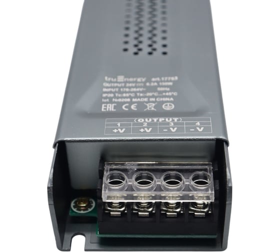 Блок питания для светодиодной ленты truEnergy Premium 24V, 100W, IP20, алюминий, 166x55x29мм 17752