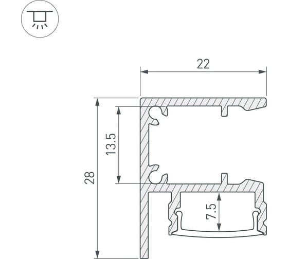 Профиль Arlight WALL-2228-2000 ANOD BLACK 2м 050488