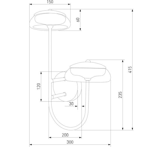 Настенный светодиодный светильник Eurosvet Fungo со стеклянными плафонами 50388/2 LED черный a068860