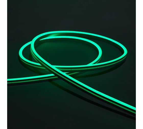 Неон ELEGANZ 24В 7Вт/м Зеленый, IP65, Светодиодная лента 6х12мм, шаг резки - 5см, 5м бухта, EL-N24-96G