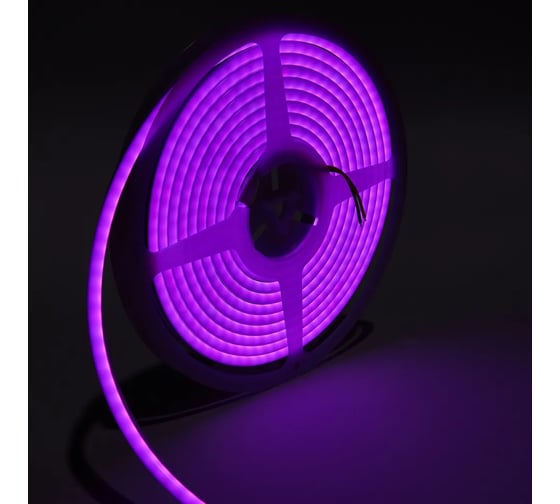 Неон ELEGANZ 24В 7Вт/м Фиолетовый, IP65, Светодиодная лента 6х12мм, шаг резки - 5см, 5м бухта, EL-N24-96PR