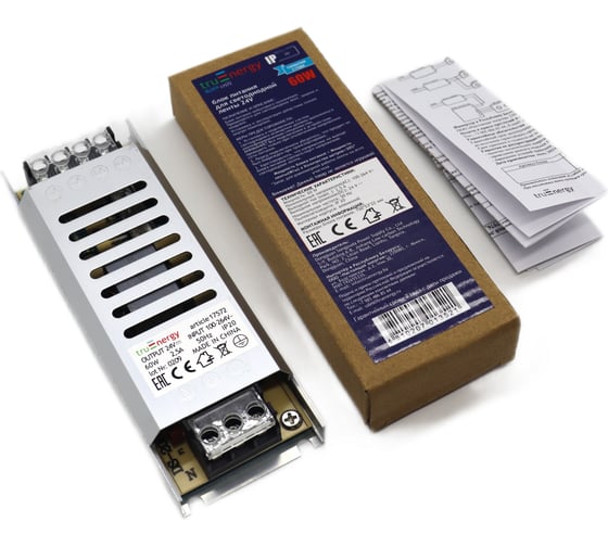 Блок питания truEnergy для светодиодной ленты 24V 60W IP20 алюминий 150x53x22мм 17572