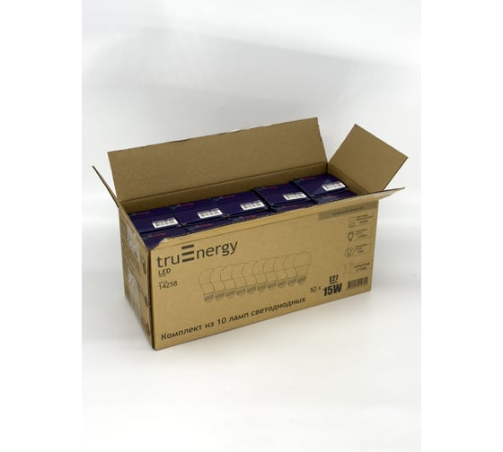 Лампы светодиодные truEnergy 15W А60 (груша) Е27 4000К 1200Lm комплект из 10шт 14258