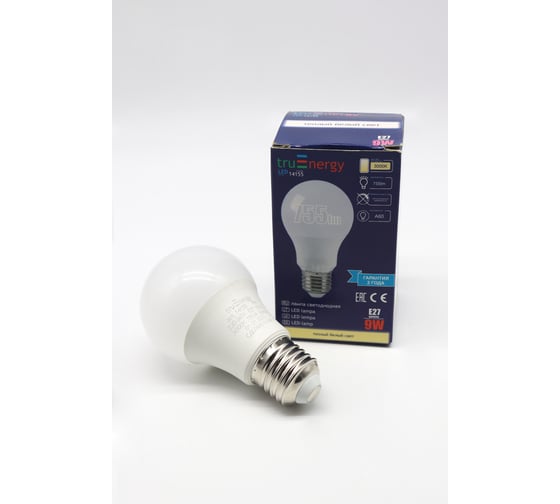 Лампа светодиодная truEnergy 9W A60 (груша) E27 3000K 755Lm 14155