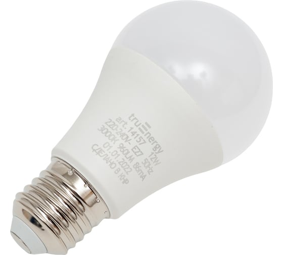 Лампа светодиодная truEnergy 12W A60 (груша) E27 3000K 1030Lm 14157