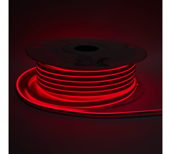 Неон ELEGANZ 220В 9Вт/м Красный Светодиодная лента 6x12мм, шаг резки - 10см, 50м бухта, EL-N220-9R