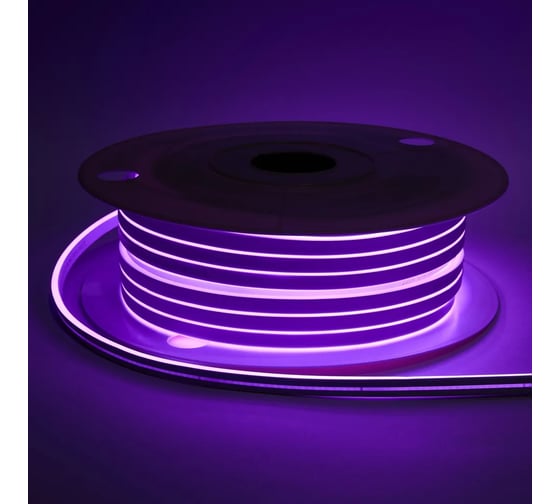 Неон ELEGANZ 220В 9Вт/м Сиреневый Светодиодная лента 6x12мм, шаг резки - 10см, 50м бухта, EL-N220-9V