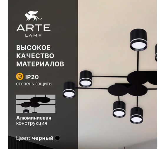 Потолочная люстра ARTE LAMP LEGACY A8024PL-8BK