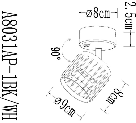 Спот ARTE LAMP ATRIA A8031AP-1BK