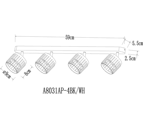 Спот ARTE LAMP ATRIA A8031PL-4BK