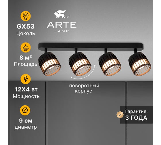 Спот ARTE LAMP ATRIA A8031PL-4BK