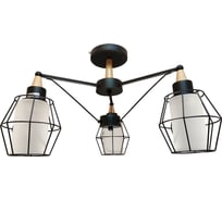 Люстра JUPITER LIGHTING черная + светлое дерево-3х60W E27 230V, 31 см-50 см-50 MО 85-1039/3