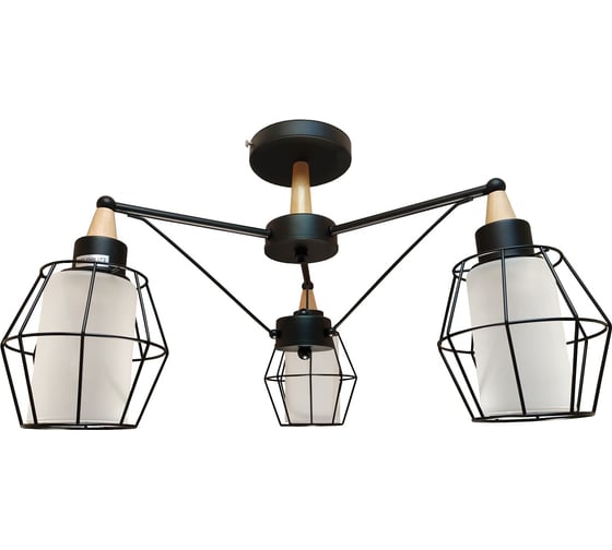 Люстра JUPITER LIGHTING черная + светлое дерево-3х60W E27 230V, 31 см-50 см-50 MО 85-1039/3 1