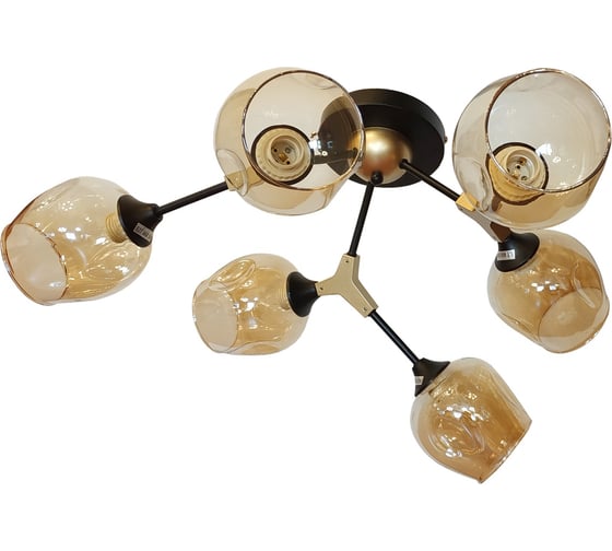 Люстра JUPITER LIGHTING хром+тем корич 6х60W E27 230V, 25 см-60 см-60 MО 85-1187B/6 1