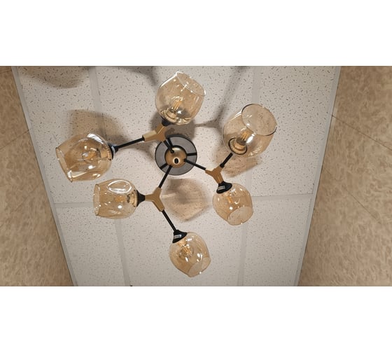 Люстра JUPITER LIGHTING хром+тем корич 6х60W E27 230V, 25 см-60 см-60 MО 85-1187B/6
