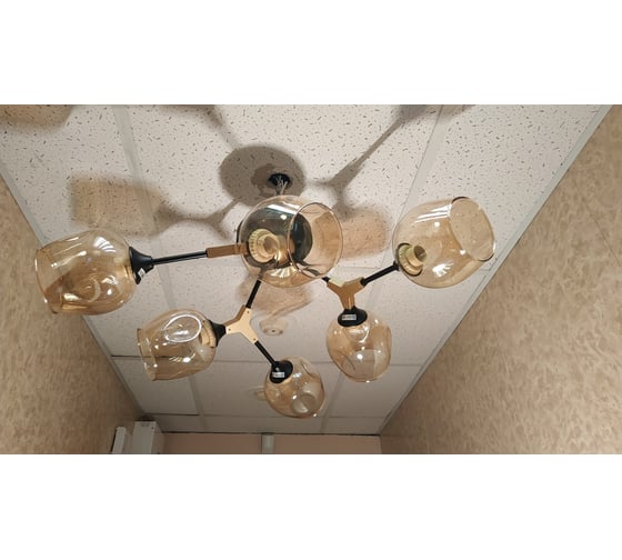 Люстра JUPITER LIGHTING хром+тем корич 6х60W E27 230V, 25 см-60 см-60 MО 85-1187B/6