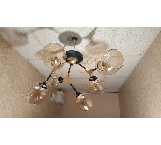 Люстра JUPITER LIGHTING хром+тем корич 6х60W E27 230V, 25 см-60 см-60 MО 85-1187B/6