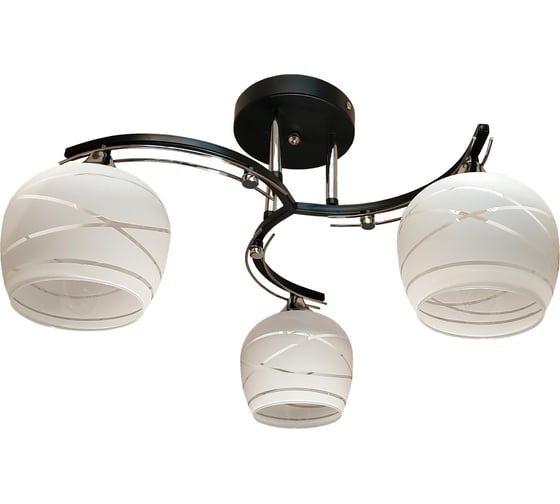 Люстра JUPITER LIGHTING Нити сфера хром, венге-3х60W E27 230V, 50-50-29 N01-15С79/3 1